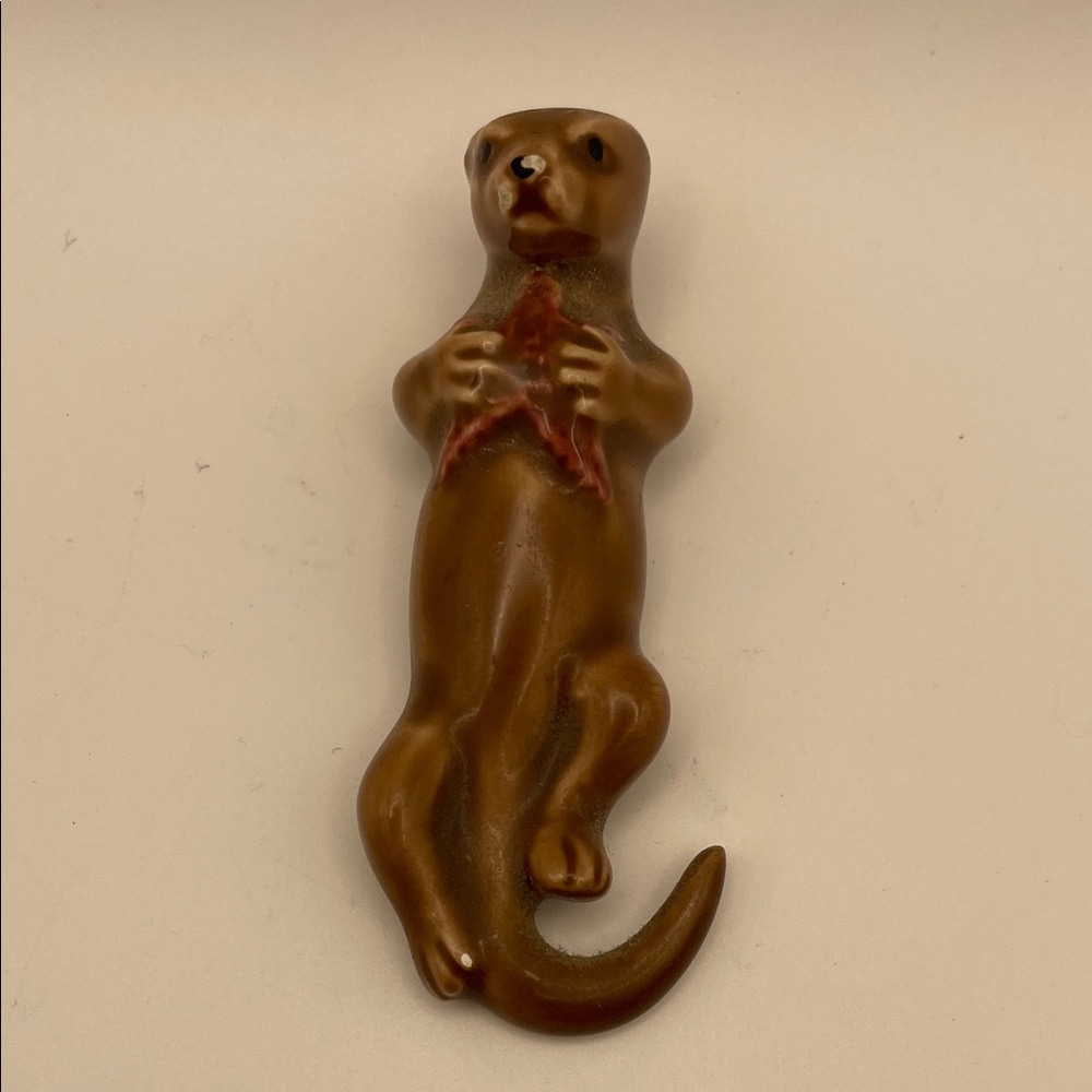 Brown Otter Porcelain Figurine